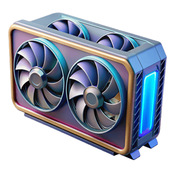 wonderful tranquil urban Graphics card with multiple fans with Transparent Background detailed png