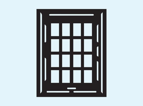 Solid Black Window Design Silhouette vector