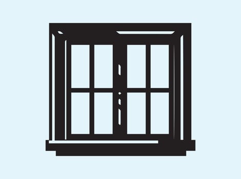 Minimal Window Frame Silhouette vector