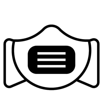 Medical Mask solid Icon vector