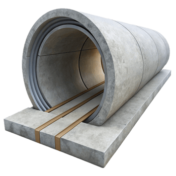 joyful vibrant Tunnel concrete lining section with Transparent Background high resolution png