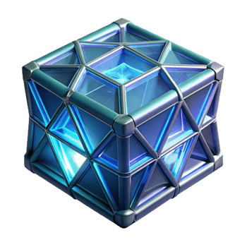 stunning intense baroque Crystalline data storage device with glowing facets and intricate patterns with Transparent Background sharp png