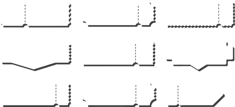 Series of geometric shapes showcasing variations in line thickness and style vector