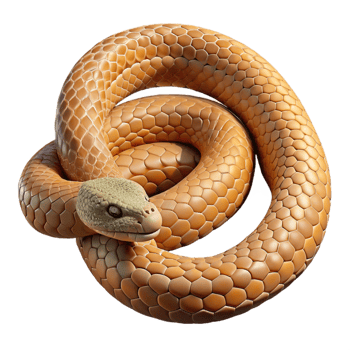dramatic extraordinary Ultra-detailed professional render of an isolated cutout single snake Serpentes shed skin, coiled, with Transparent Background studio quality png