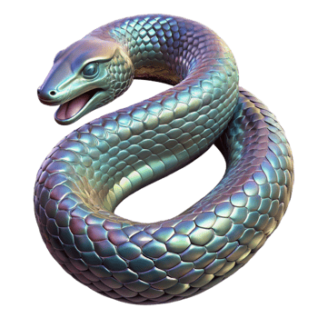 radiant quintessential Hyper-specific photorealistic biomechanical snake scale, iridescent surface, metallic edges, intricate texture, isolated cutout with Transparent Background png