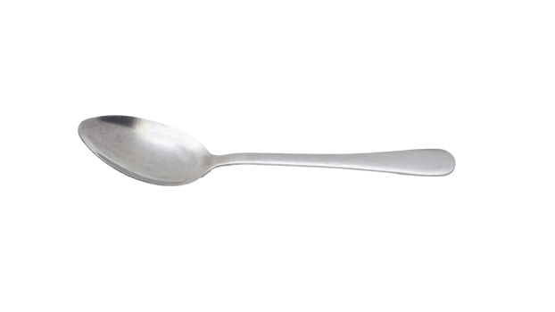 Metal stainless steel spoon isolated on transparent background png