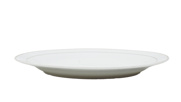 White ceramic plate isolated on transparent background png