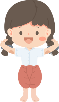 A cartoon girl doing exercises png