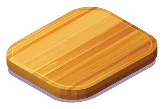 An Illustration of a Light Brown Wooden Cutting Board. vector