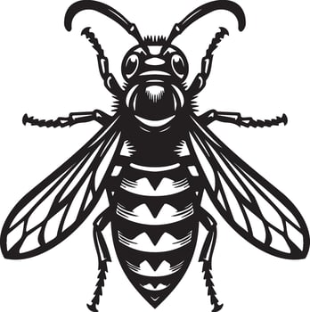Hornet Bee Sketch Illustration. vector