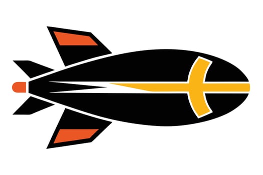 Simple Illustration of a Bombing Aircraft vector