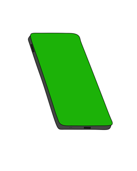 Mobile Device Mockup with Green Screen Template png