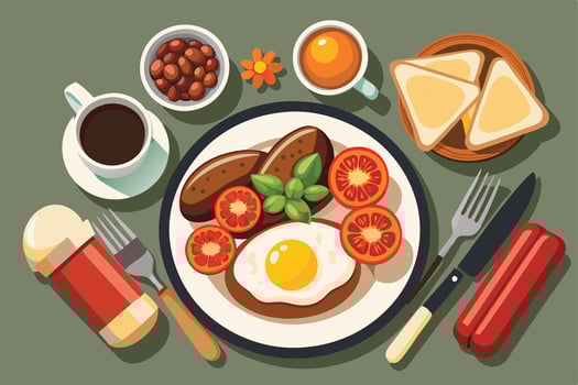 Full English Breakfast, Ready to Eat vector