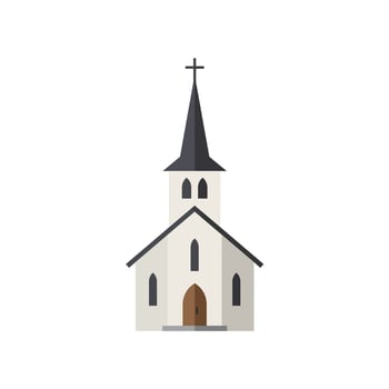 Simple church design with minimal details in flat style art vector