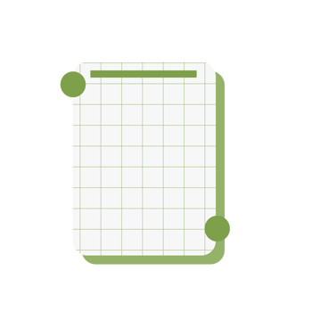 A sheet of paper with a green dot on it png
