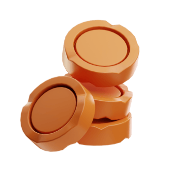 Stack of Orange Bottle Caps png