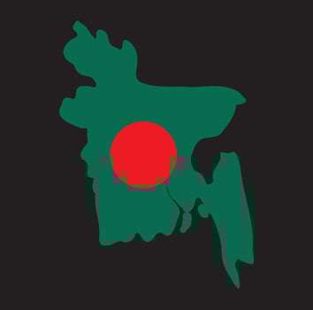 BANGLADESH MAP FLAG vector