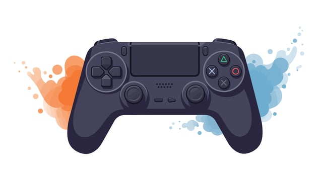 Game controller design with flat colors and dynamic shapes in art vector