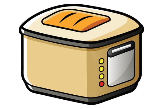 Cartoon Illustration of a Beige Toaster vector