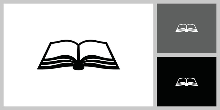 Simple open book silhouette designs vector
