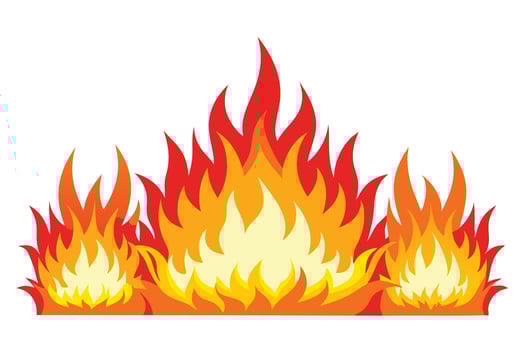 Illustration of Fiery Flames Against a White Background vector