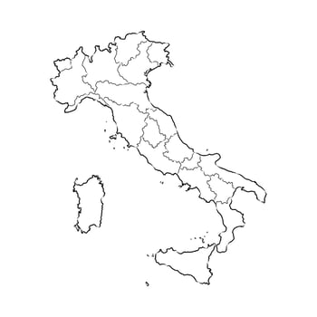 map of the Parliamentary Republic of Italy sketch vector