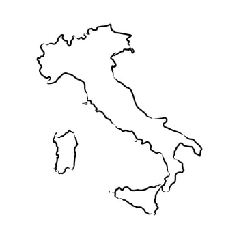 map of the Republic of Italy hand-drawn vector