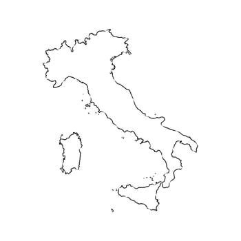 map of the state of Italy hand-drawn vector
