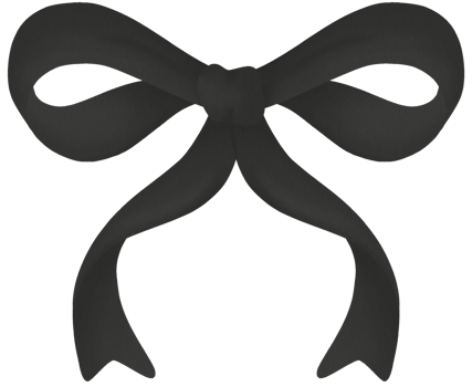 Isolated Black Bow png