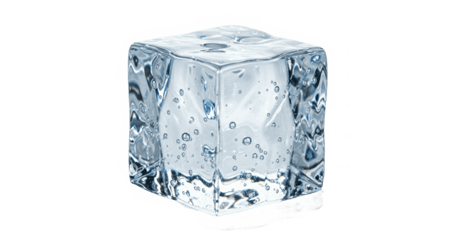 Ice cube crystal cold frozen water on transparent background png