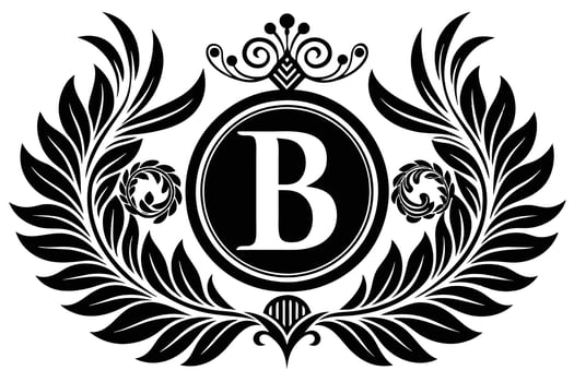 Elegant Monogram B Design with Ornate Floral Accents vector