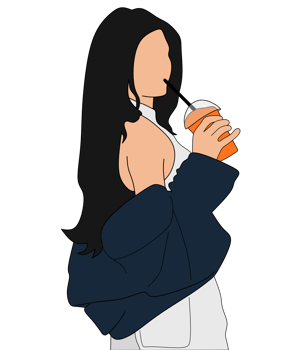 Aesthetic Woman Holding with a Drink png
