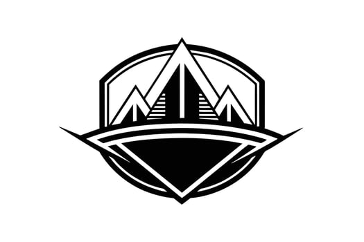Bold Black and White Mountain Logo Design vector