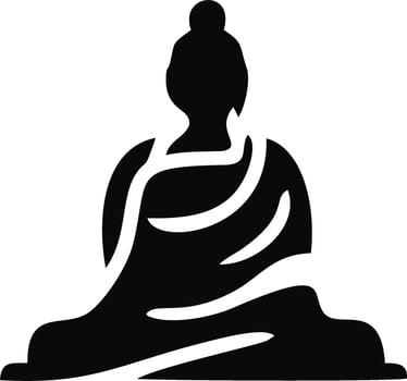 Simple Silhouette of a Seated Buddha in Meditation vector