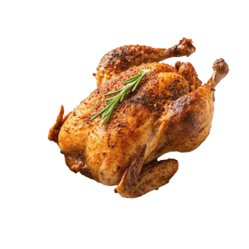 New a chicken on a transparent background background with a rosemary sprig png