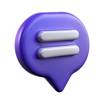 3d chat bubble with dash icon illustration. Dialogue symbol isolated on transparent. 3D style icon, piggy bank icon png