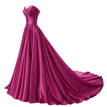 Elegant red Satin Prom Dress isolated on transparent background, elegant fashionable woman in red dress png
