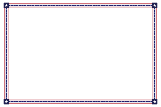 Usa flag theme style border or frame for landscape document, invitation, decorative uses for 4th july png