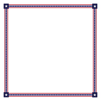 Usa flag theme style border or frame for squire document, invitation, or decorative uses for 4th july png