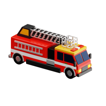 Fire Truck 3D Icon. Red Fire Truck 3D Icon png