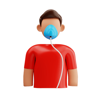 Oxygen Mask 3D Icon. Man patient with oxygen therapy 3d illustration png