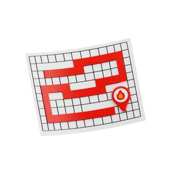 Fire Map 3D Icon. Fire Emergency Plan 3D Icon png