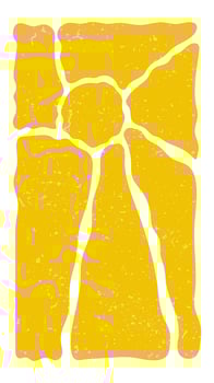 Groovy sun background. Curvy yellow rays. Sunburst, sunrise or sunset poster. Summer theme wallpaper. Trendy psychedelic print. vector
