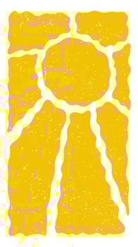 Groovy sun background. Curvy yellow rays. Sunburst, sunrise or sunset poster. Summer theme wallpaper. vector