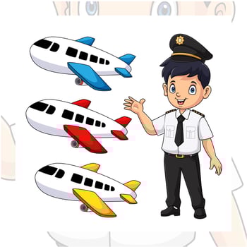 Cartoon happy young pilot standing vector