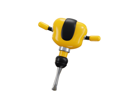Jackhammer icon 3d render concept of demolition hydraulic drill machine icon illustration png