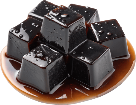 Artisanal Black Jelly Dessert Cubes png