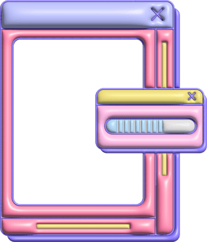 Vaporwave 3D Dual-Layered UI with Message Box png