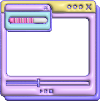 Vaporwave 3D Desktop Window with Yellow Header png