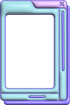 Tall Blue Browser Frame Vaporwave png